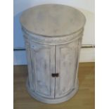 A new painted cylindrical two door painted cupboard/sidetable - Height 72cm - boxed