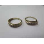 Two 9ct yellow gold diamond rings size N - approx weight 4.1 grams