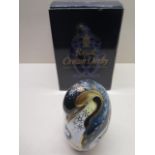 A Royal Crown Derby paperweight of a penguin - boxed and in mint condition
