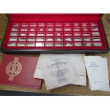 Great British Locomotives Inaugral Edition 50 silver ingots by John Pinches in fitted case with book