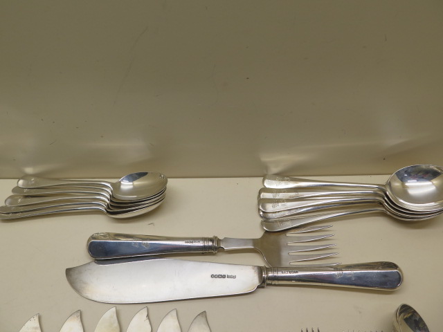 A good six setting silver set of flatware Sheffield 1934/35, O&B Ltd Oliver & Bowen Ltd to include - Image 7 of 10