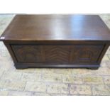 A 20th century oak coffer/blanket box - Height 46cm x 100cm x 50cm - in polished condition