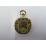 A Hamilton gold plated pocket watch - 45mm case - in running order, marks to dial, polished case