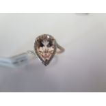 A 9ct rose gold morganite and diamond ring size N - approx weight 2.5 grams - ex jewellers stock -