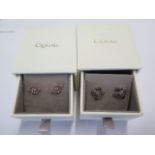 A pair of Clogau silver tree of life earrings and a pair of Clogau silver and rose gold earrings