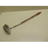 A white metal punch ladle wit wooden handle - Length 39cm - approx weight 2.6 troy oz - generally