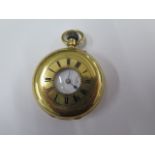 An 18ct yellow gold top wind half hunter pocket watch with 48.5mm case and gold dust cover approx.