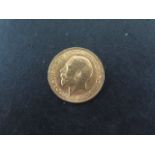 A George V gold half sovereign dated 1914