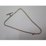 A fine 9ct yellow gold albert style watch chain necklace - Length 46cm - approx weight 8.6 grams -