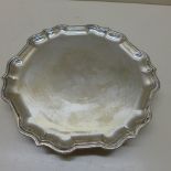 A silver salver - Chester 1958/59 - Width 20cm - approx weight 9.8 troy oz - no engraving, some