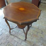 An Edwardian mahogany and inlaid window table