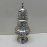 An embossed silver sifter - Height 22cm - London 1901/02 GF - approx weight 10.5 troy oz - small