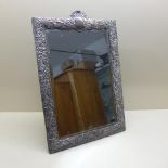 A silver mounted easel back mirror - 48cm x 32cm - Birmingham 1904/05 - some spotting to mirror