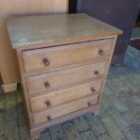 A 20th century oak four drawer chest - Height 77cm x Width 60cm