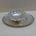 A silver dish with pierced border and a silver dish - Total approx weight 8.2 troy oz