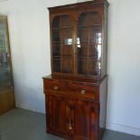 A 19th century mahogany bookcase secretaire - Height 208cm x Width 90cm