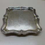 A silver salver - London 1908/09 WC - approx weight 9 troy oz - no engraving, generally good, some