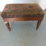 A 19th century footstool on turned legs - Width 44cm x Height 30cm