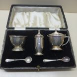 A boxed silver cruet Birmingham 1935/36 R & D - silver weight approx 4.1 troy oz - good condition