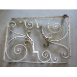 A pair of decorative scroll wrought iron brackets - 68cm x 48cm