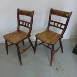 A pair of 19th century ash and elm kitchen chairs