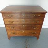 A 19th century mahogany four drawer chest of drawers - Width 90cm x Height 84cm x Depth 47cm - in