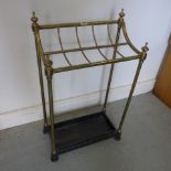 A 19th century brass and iron umbrella stand - Height 68cm x Width 42cm