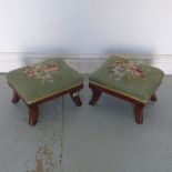 A pair of 19th century mahogany footstools