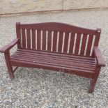 A hardwood garden bench - Height 99cm x 155cm x Depth 59cm