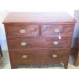 A Georgian/early Victorian two over two mahogany chest of drawers - in polished condition - Height