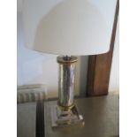 A Libra chrome table lamp and shade - Height 74cm