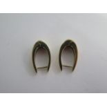 A pair of 9ct gold hinged loop earrings - approx weight 5.7 grams - good condition