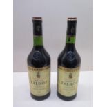 Two bottles of Chateau Talbot Cordier Grand Cru Classe Saint-Julien red wine 1978 - levels