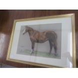 Janet McGloughlin Minch - Lived in Ireland - Horse Drawing of Cloneen 1988 A.N.C.A - Glazed,