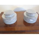 A pair of Libra pots with lids
