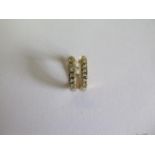 A pair of 14ct yellow gold earrings approx 14mm long, approx weight 1 gram total