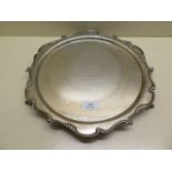 A silver presentation salver - Width 33cm - Sheffield 1925/26 FC - approx weight 31 troy oz