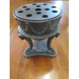 A Wedgewood black basalt triform pot pourri - Height 18cm - in good condition