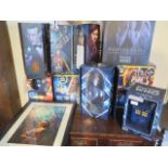 Eight boxed Dr Who figures, playsets and a picture - please see images for vendors list