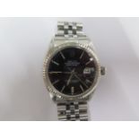 A gentleman's Rolex Oyster Perpetual Datejust stainless steel bracelet wristwatch model 16014 serial