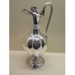 A silver lidded Ewer jug - Height 33cm - London 1839/40 - approx weight 26 troy oz - no engraving,