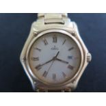 An 18ct yellow gold Ebel quartz 1911 887902 wristwatch with date - 36mm case - approx weight 137