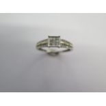 A 9ct white gold diamond ring size R/S - approx weight 2.6 grams - good condition