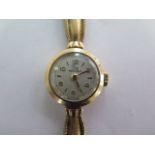 A 9ct yellow gold bracelet manual wind wristwatch - 18mm case - approx weight 16 grams