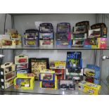 A collection of 36 Corgi, Days Gone, Dickie and Vanguard diecast cars and vans and a Corgi Dr