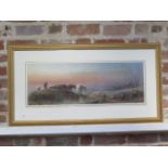 A fine Victorian landscape watercolour of a farming scene featuring a horse and cart, another