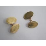 A pair of hallmarked 9ct yellow gold cufflinks approx weight 6.3 grams - generally good, no