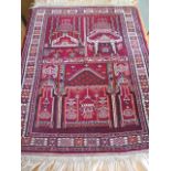 A good quality hand knotted prayer rug - 130cm x 88cm including fringe