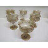 A set of six Murano style drinking glasses, hand blown - Height 11cm - all good