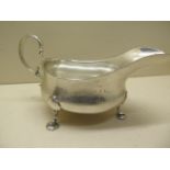 A silver sauce boat Sheffield 1919/20 - presentation engraving, generally good - approx weight 6.4